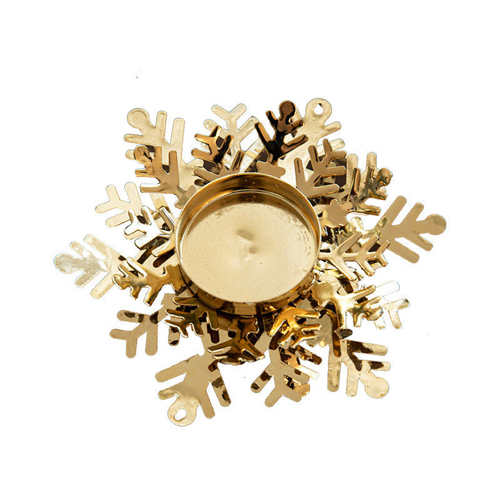 Christmas Candlestick Holder Golden Table Centerpiece
