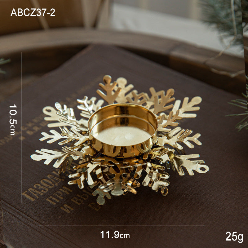 Christmas Candlestick Holder Golden Table Centerpiece