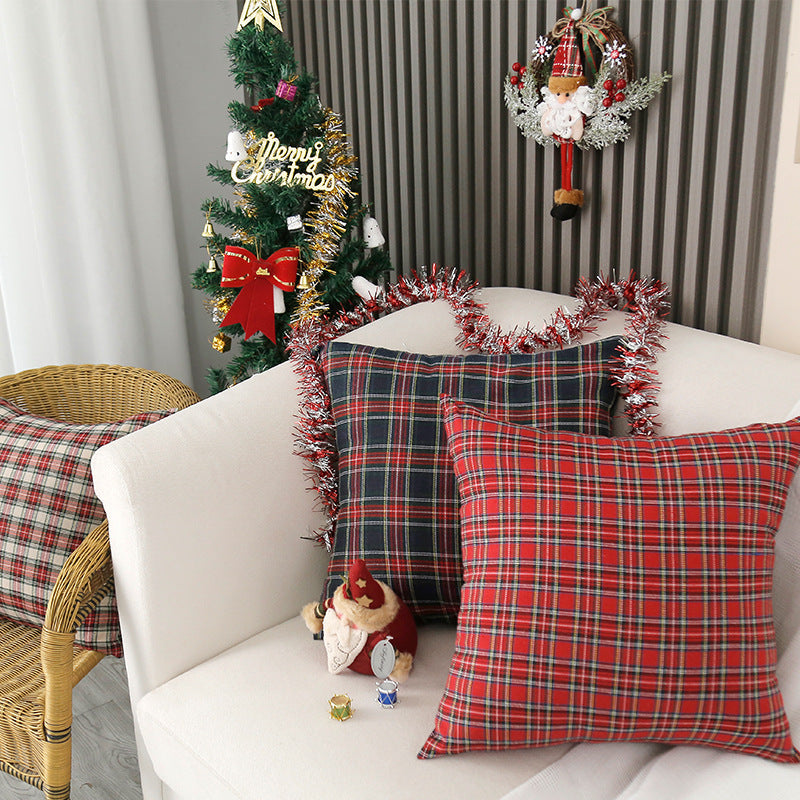 Christmas Plaid Cushion Cover for Cozy Holiday Decor