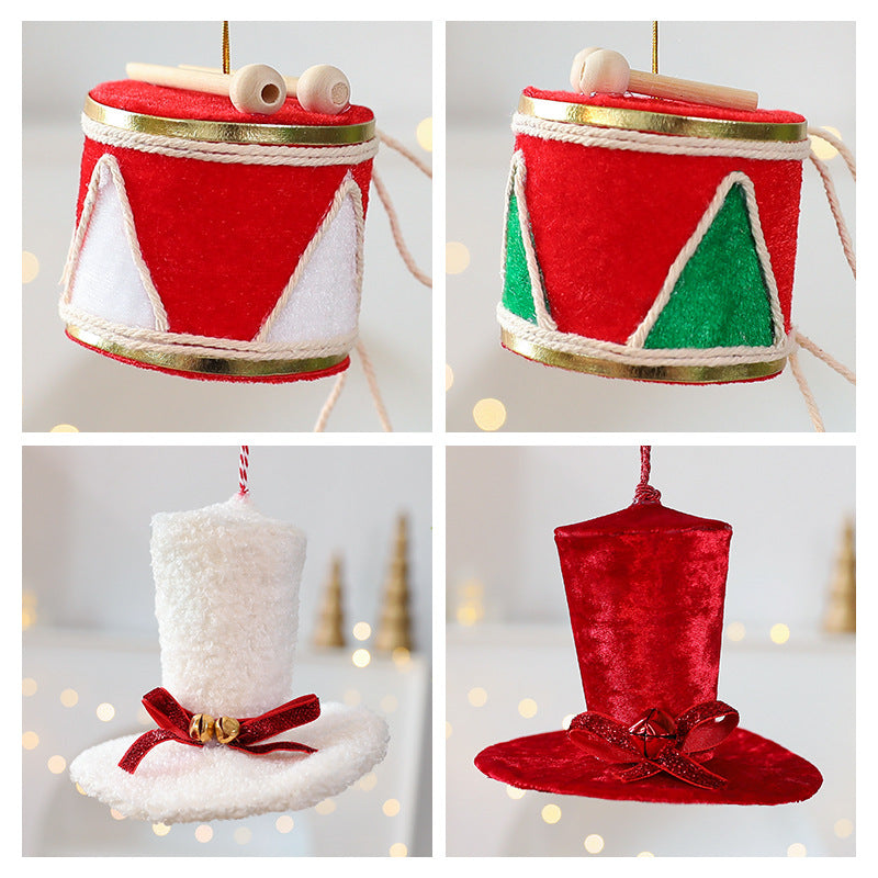Christmas Drum Tree Ornament For Musical Holiday Charm