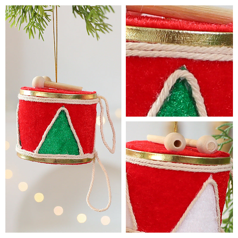 Christmas Drum Tree Ornament For Musical Holiday Charm