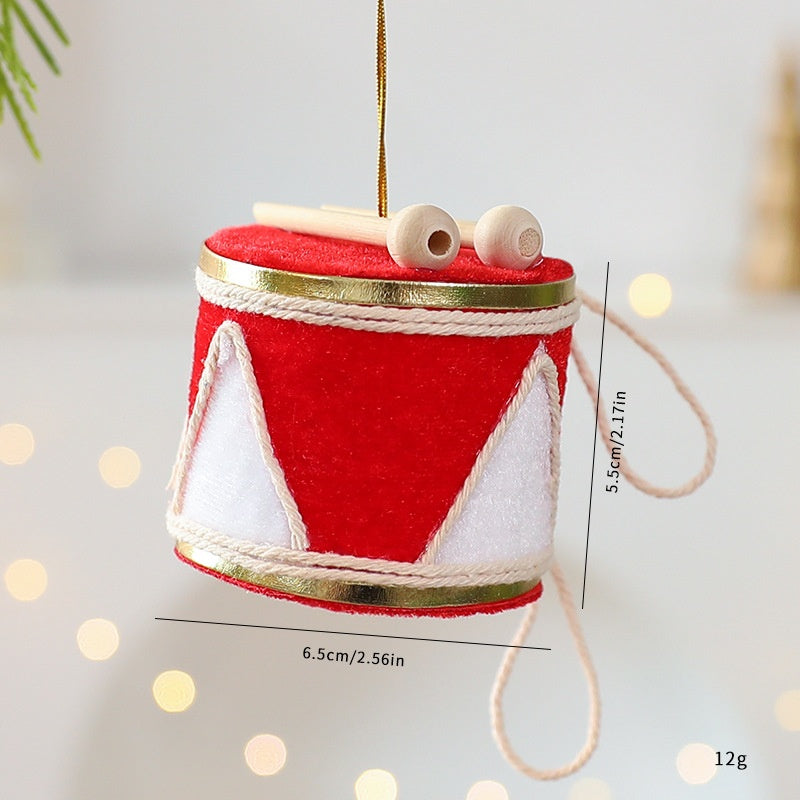 Christmas Drum Tree Ornament For Musical Holiday Charm