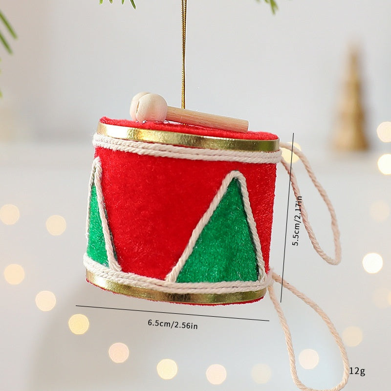 Christmas Drum Tree Ornament For Musical Holiday Charm