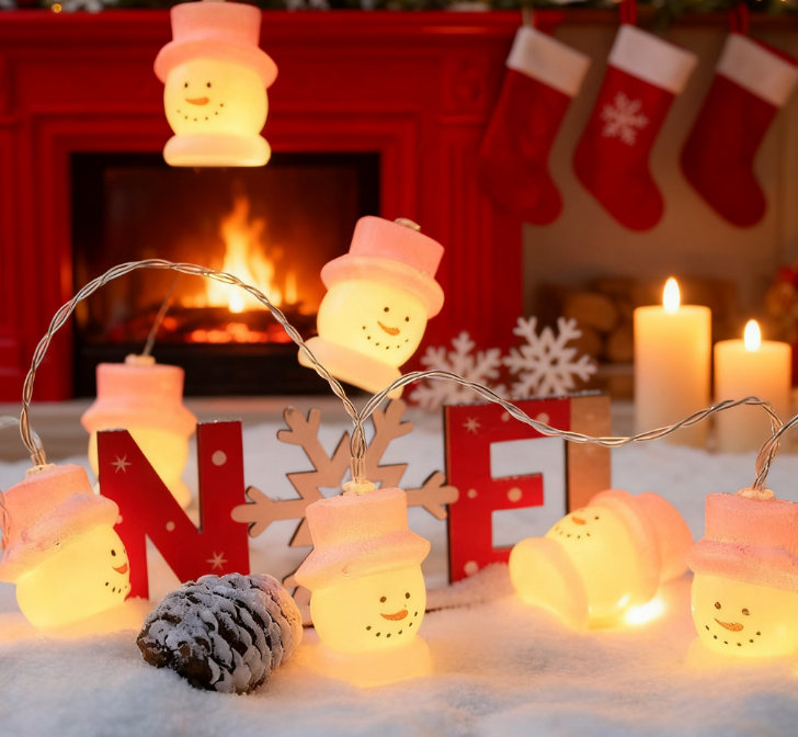 Snowman Christmas Lights: Cozy Warm White LED String