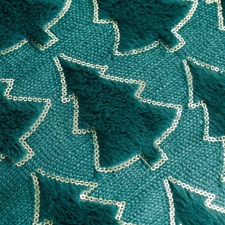 Christmas Sequin Pillow Cover | Plush Teal Tree Decor