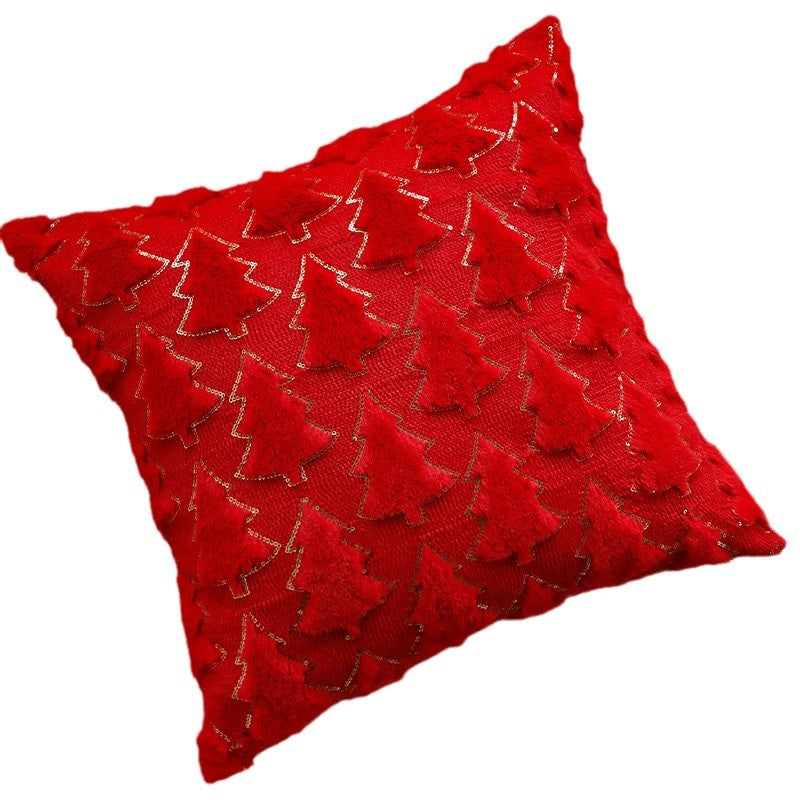 Christmas Sequin Pillow Cover | Plush Teal Tree Decor