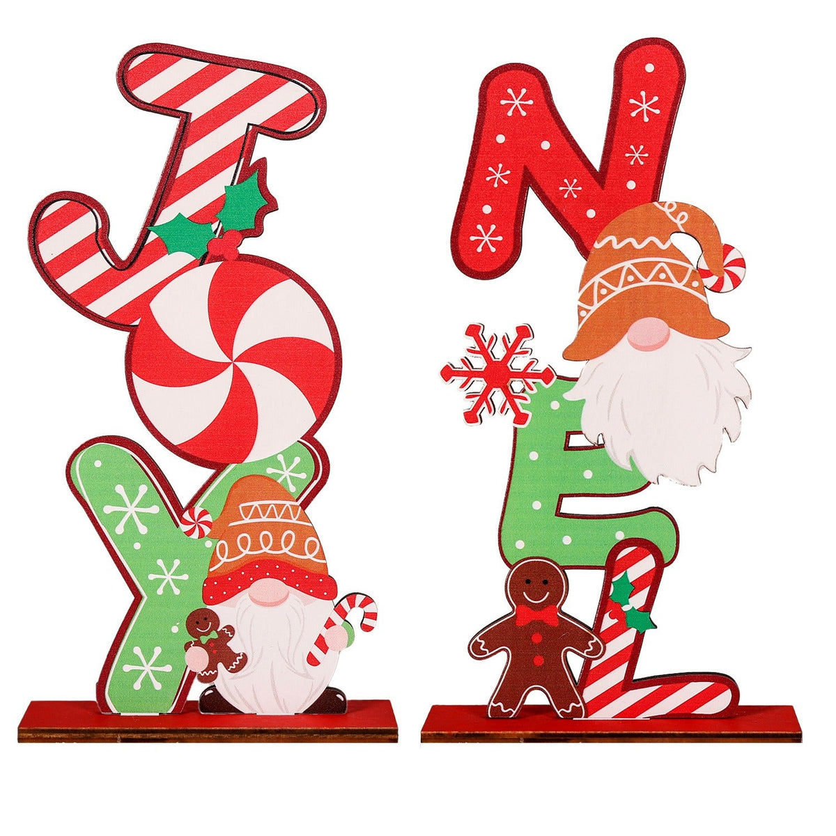 Wooden Christmas Table Decor for Playful Holiday Cheer