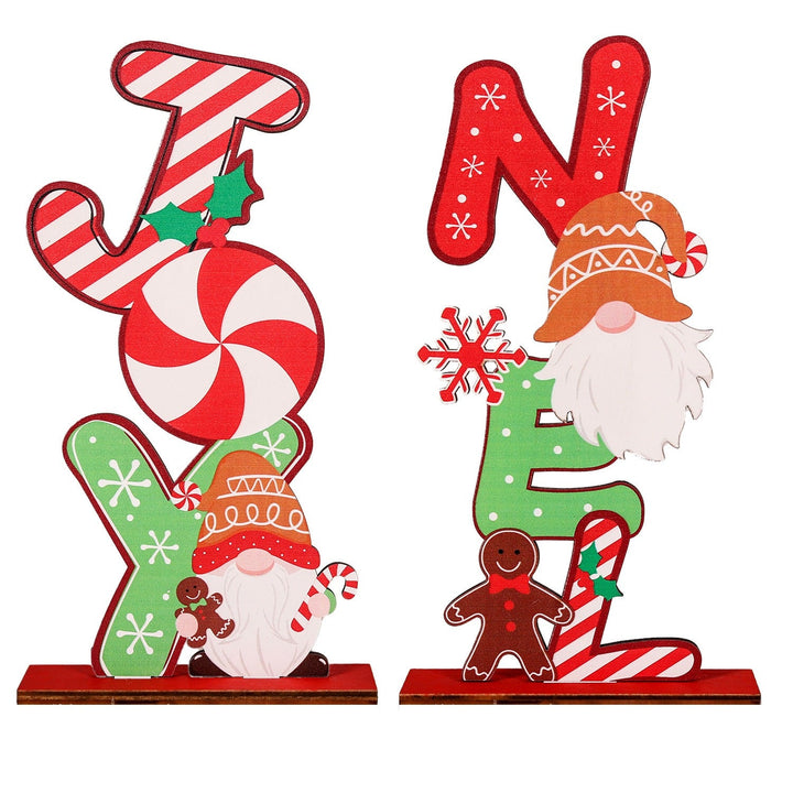 Wooden Christmas Table Decor for Playful Holiday Cheer