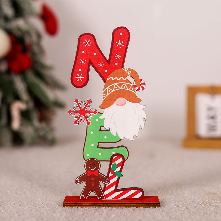Wooden Christmas Table Decor for Playful Holiday Cheer
