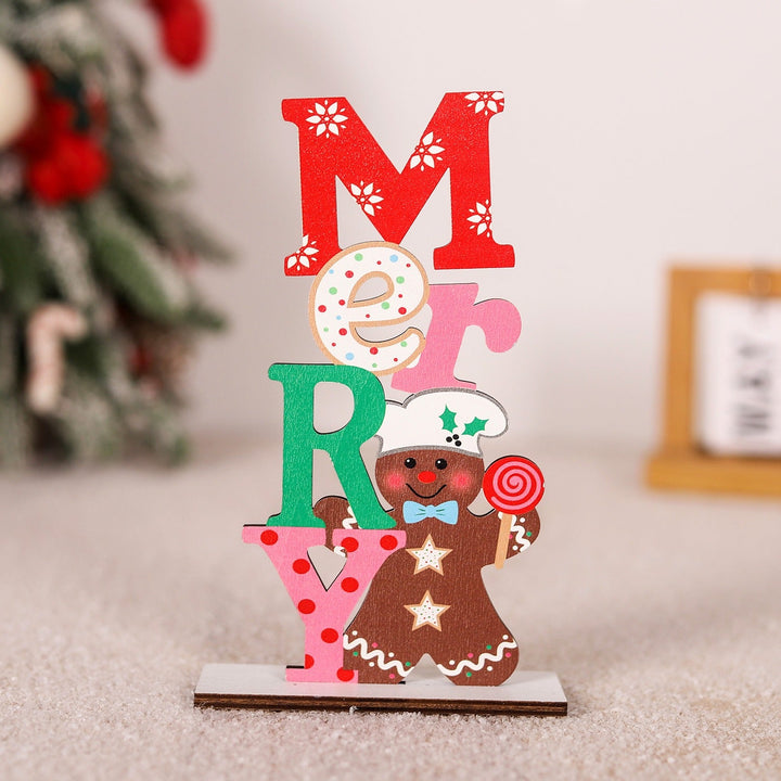 Wooden Christmas Table Decor for Playful Holiday Cheer