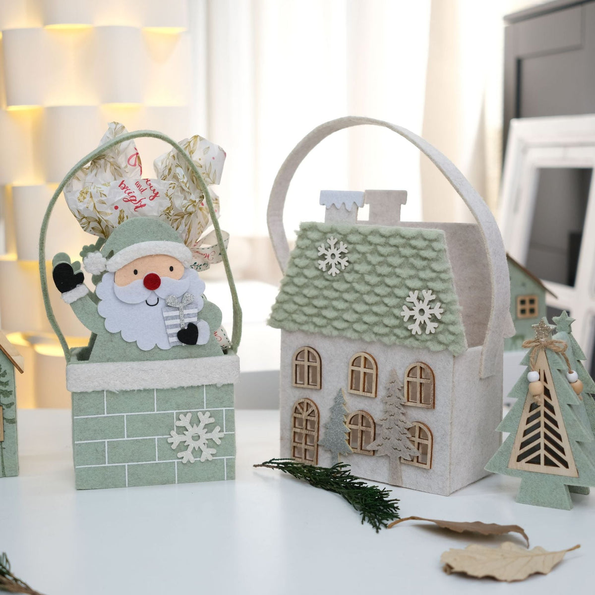 Christmas Felt Handbag – Whimsical Jade Green House