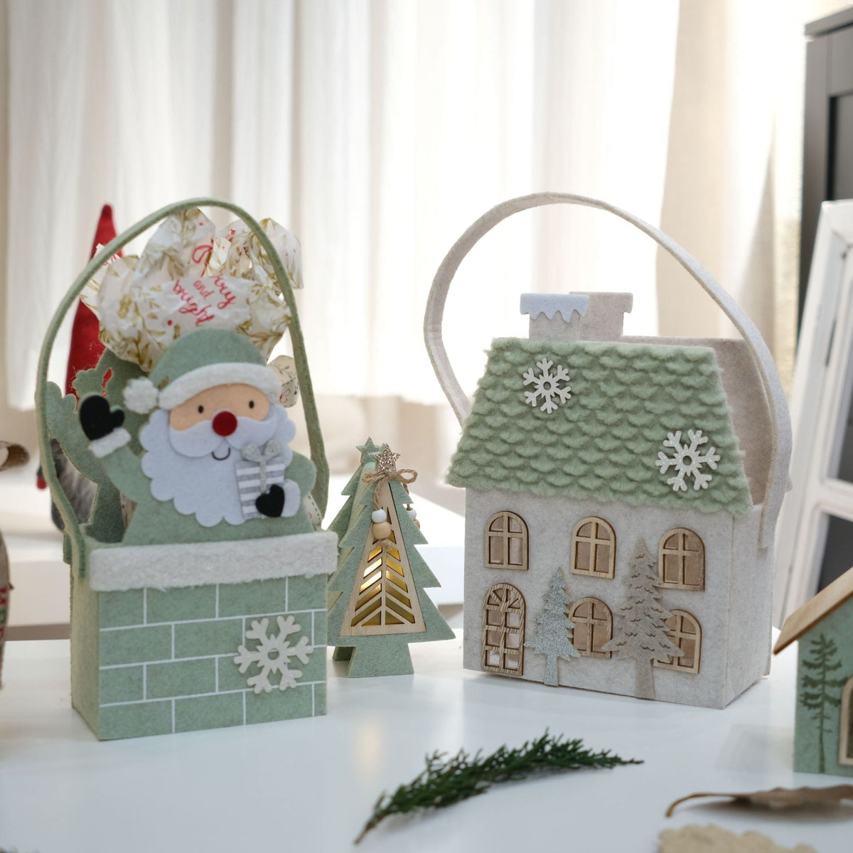 Christmas Felt Handbag – Whimsical Jade Green House