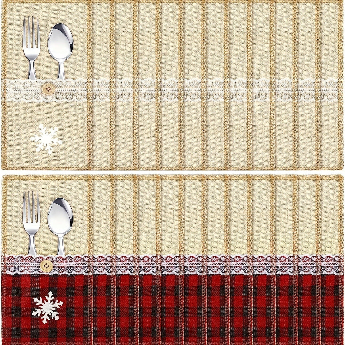 Christmas Cutlery Holder for Rustic Table Settings