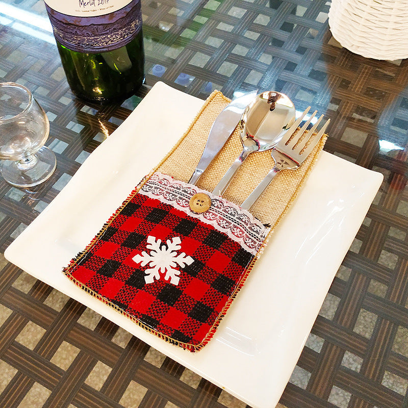 Christmas Cutlery Holder for Rustic Table Settings