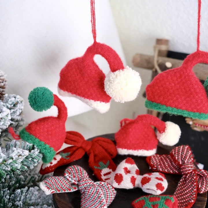Knitted Christmas Bottle Ornaments for Festive Decor