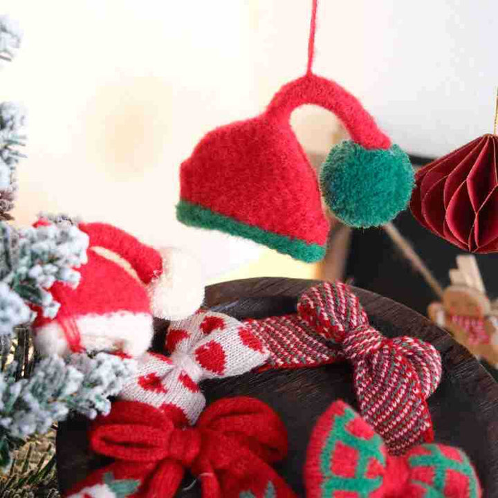 Knitted Christmas Bottle Ornaments for Festive Decor