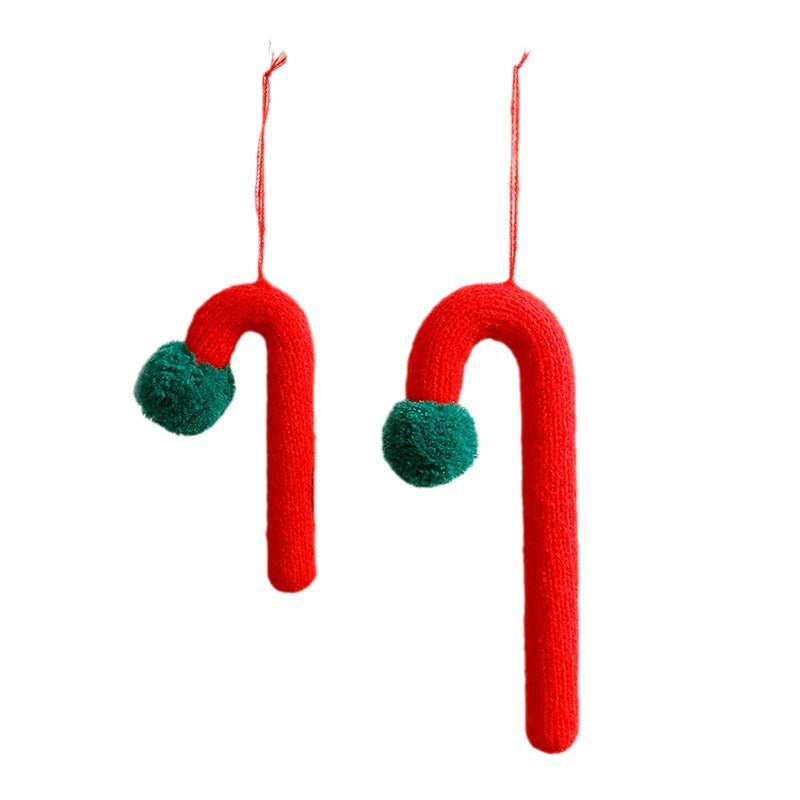 Knitted Christmas Cane Ornament for Cozy Tree Decor