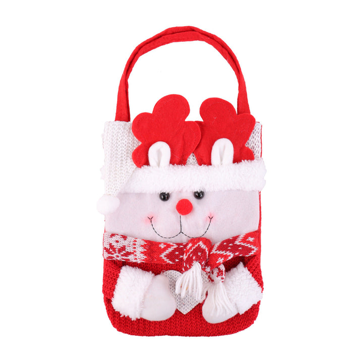 Christmas Gift Bag With Reusable Knitted Character Design