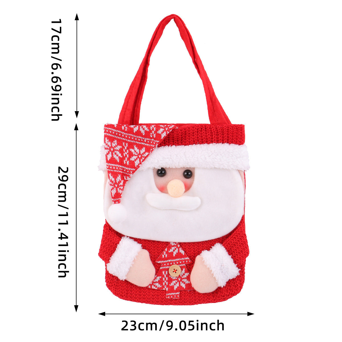 Christmas Gift Bag With Reusable Knitted Character Design