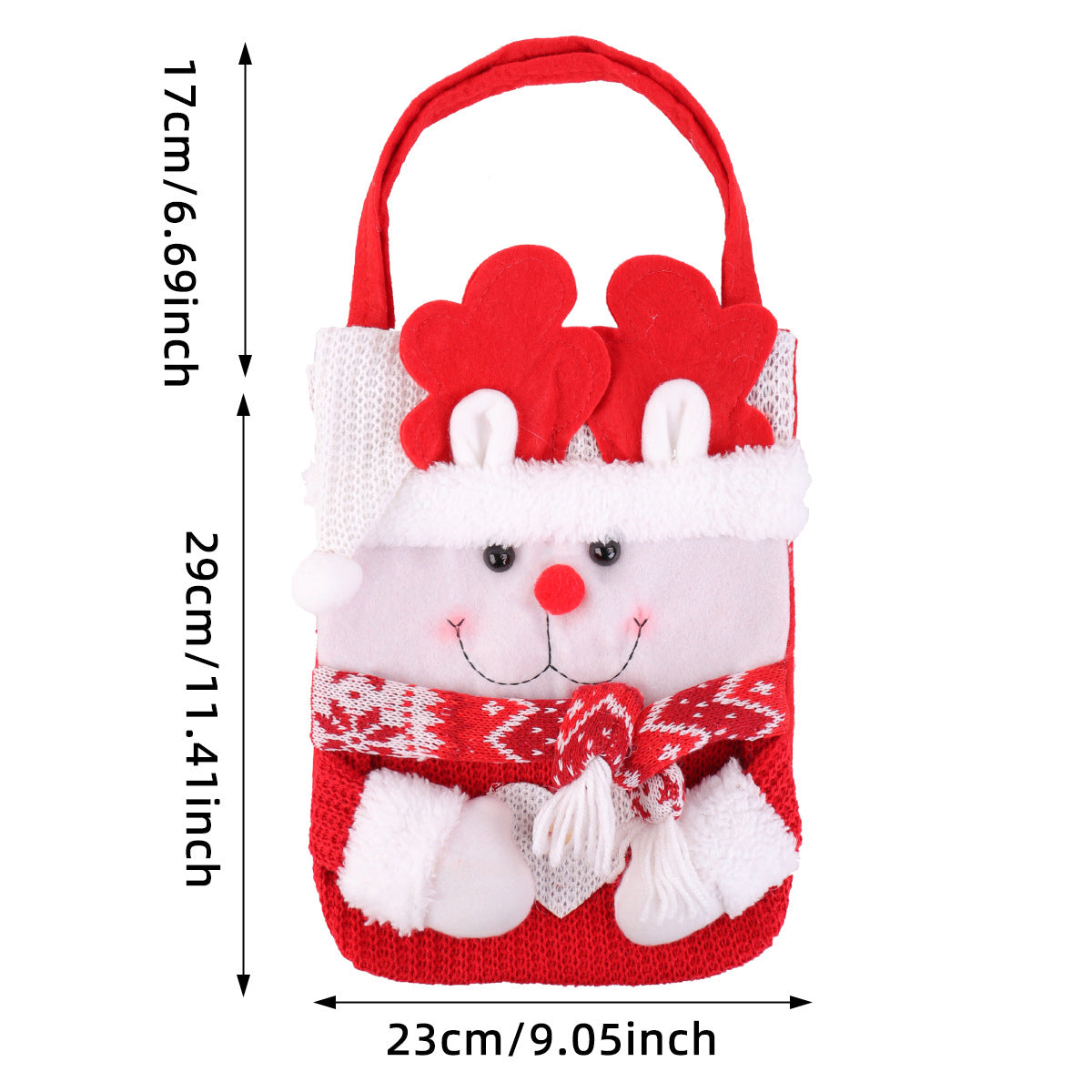 Christmas Gift Bag With Reusable Knitted Character Design