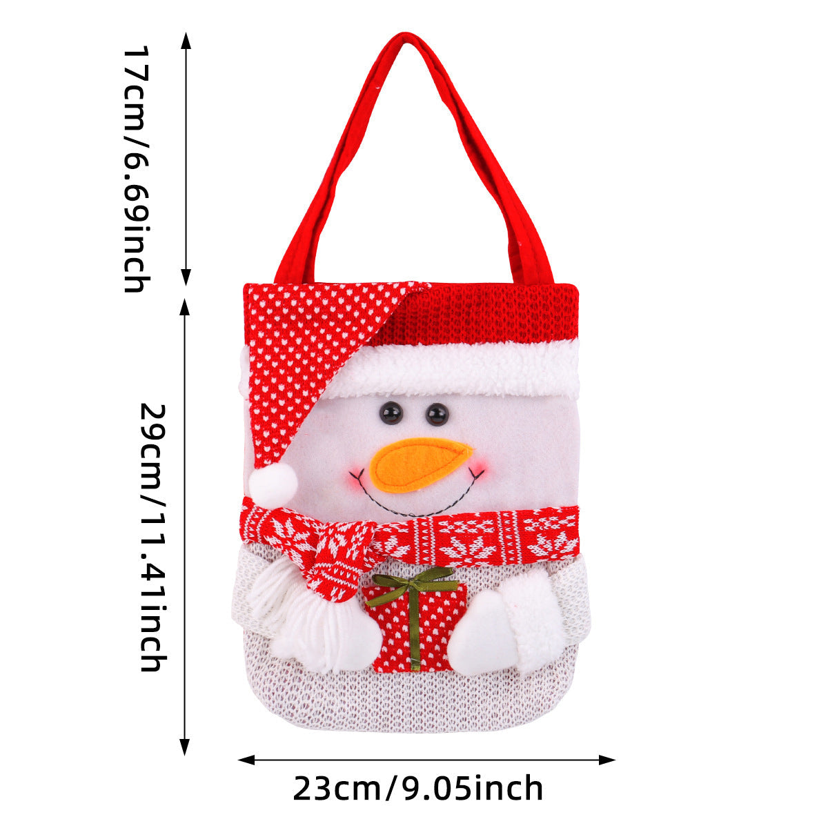 Christmas Gift Bag With Reusable Knitted Character Design