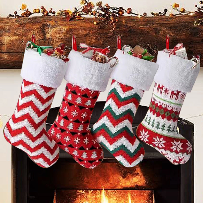 Knitted Christmas Stockings For Festive Gift Displays