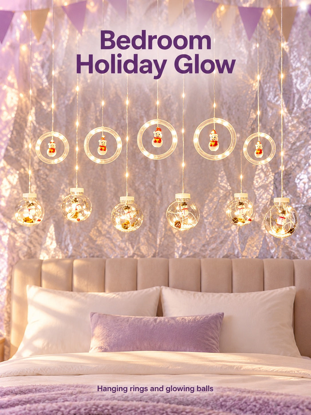 Christmas LED Curtain String Lights for Window Decor
