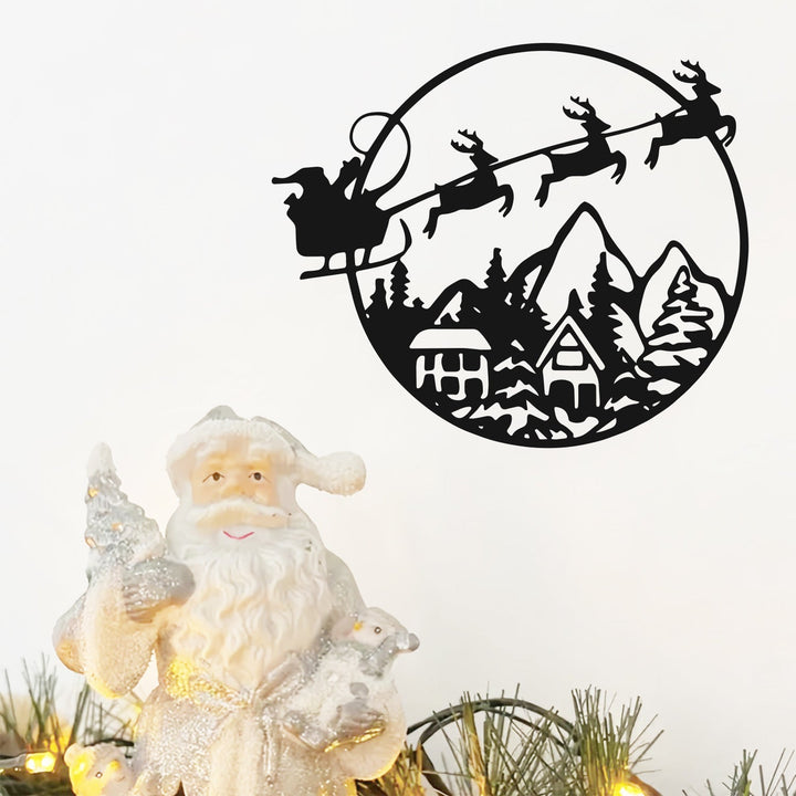 Christmas Circular Wall Decal for Elegant Holiday Decor