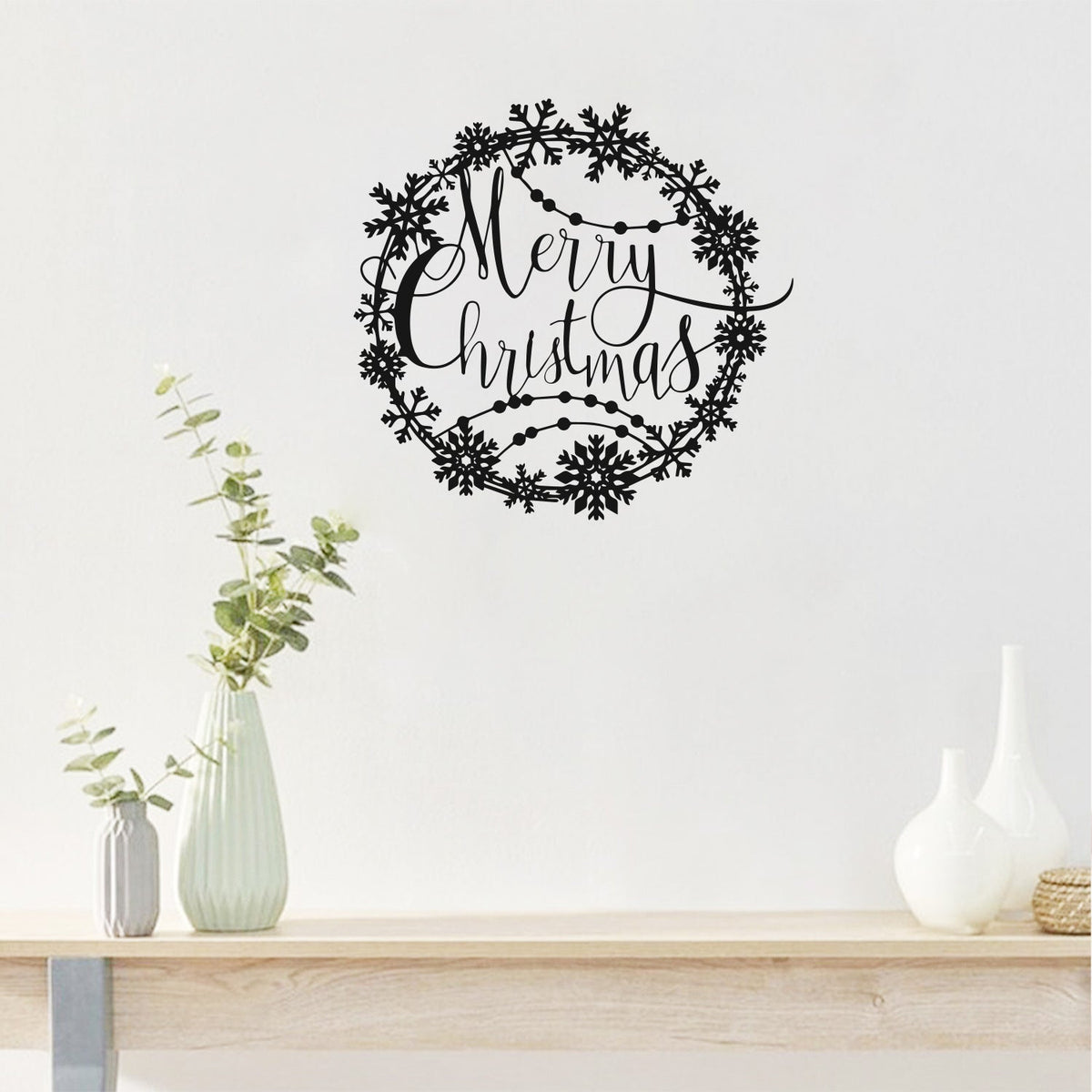 Christmas Circular Wall Decal for Elegant Holiday Decor