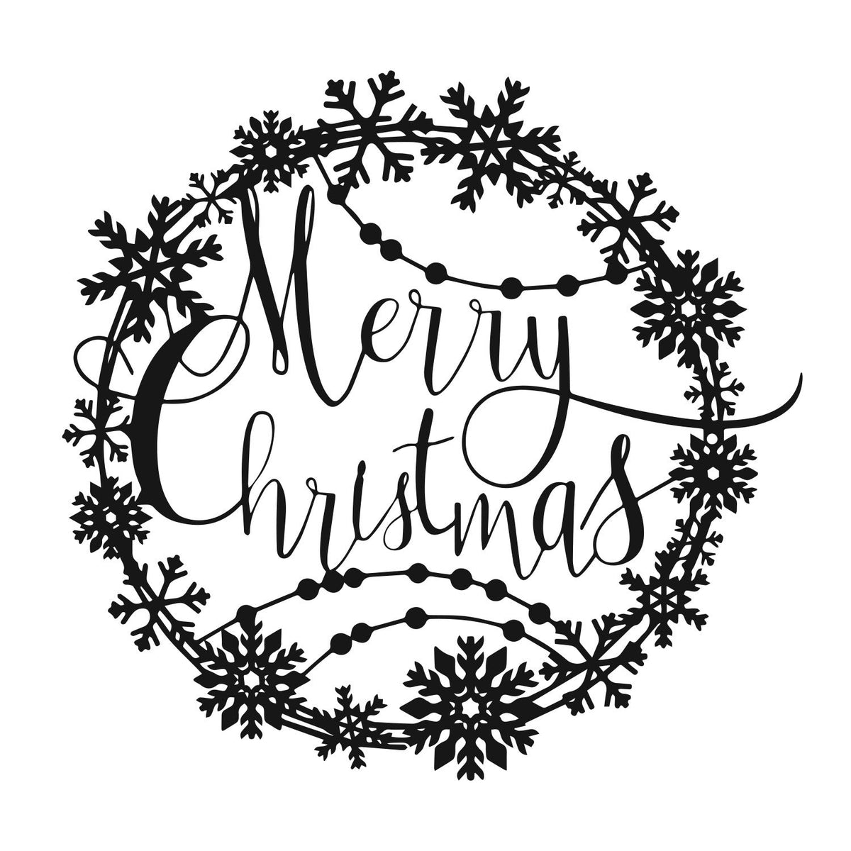 Christmas Circular Wall Decal for Elegant Holiday Decor