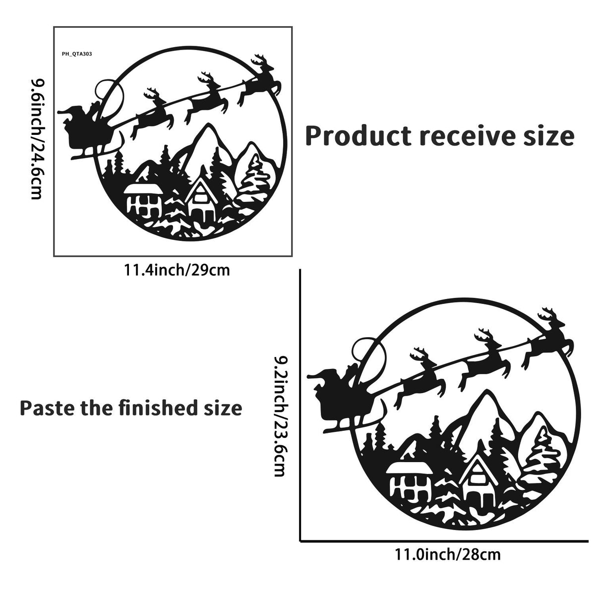 Christmas Circular Wall Decal for Elegant Holiday Decor