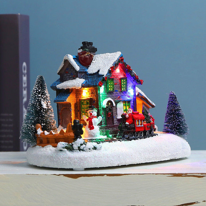 Christmas Village Ornament With Multicolor LED Lights