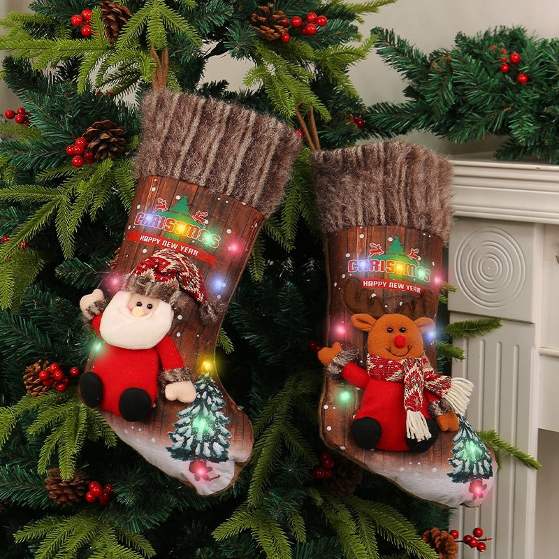 Christmas Stocking Decor & Illuminated Gift Holder