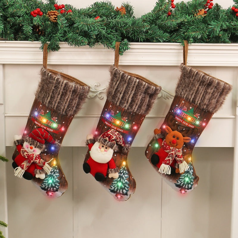 Christmas Stocking Decor & Illuminated Gift Holder