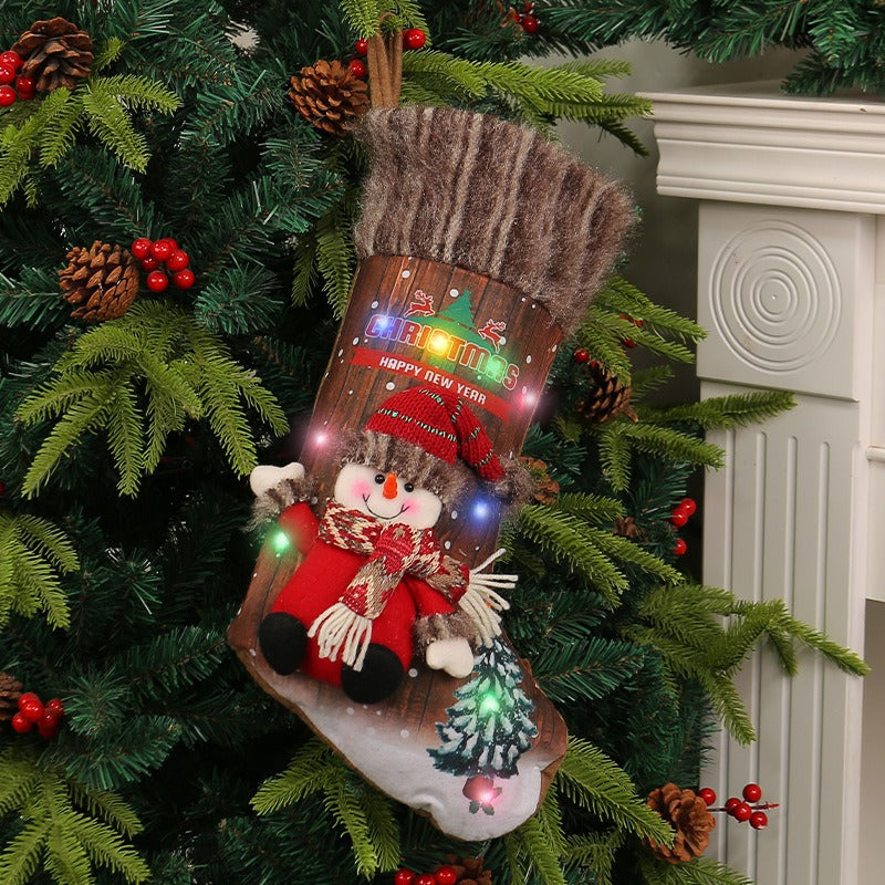 Christmas Stocking Decor & Illuminated Gift Holder