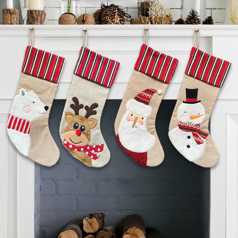 Christmas Stocking Set of 4 for Festive Mantels