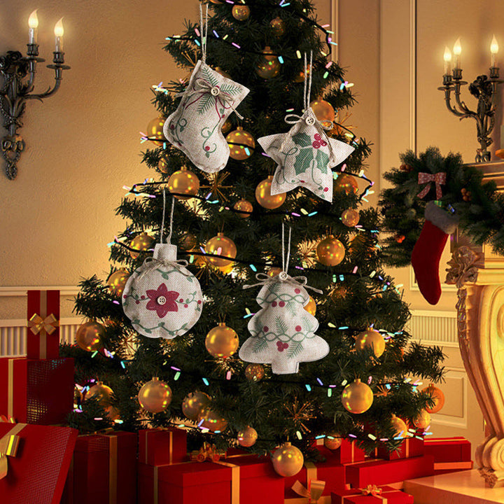 Linen Christmas Ornaments for a Cozy Farmhouse Tree