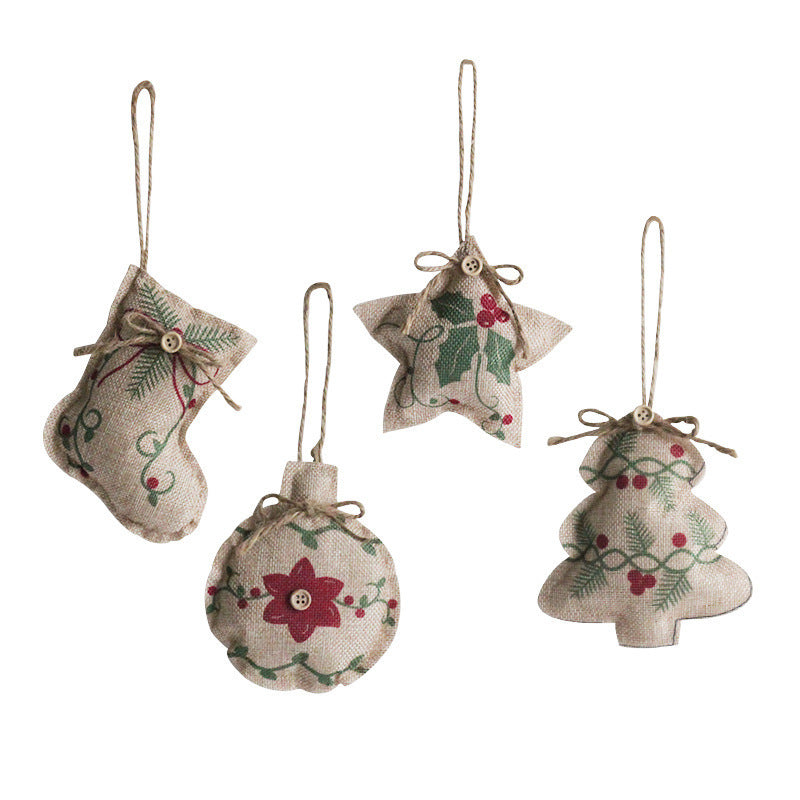 Linen Christmas Ornaments for a Cozy Farmhouse Tree