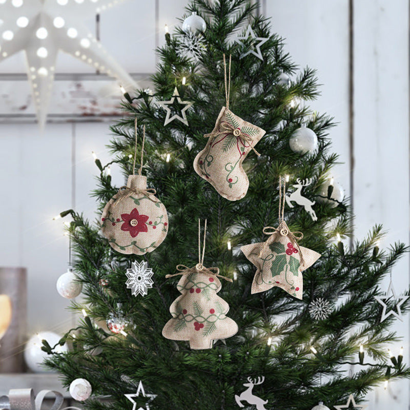Linen Christmas Ornaments for a Cozy Farmhouse Tree