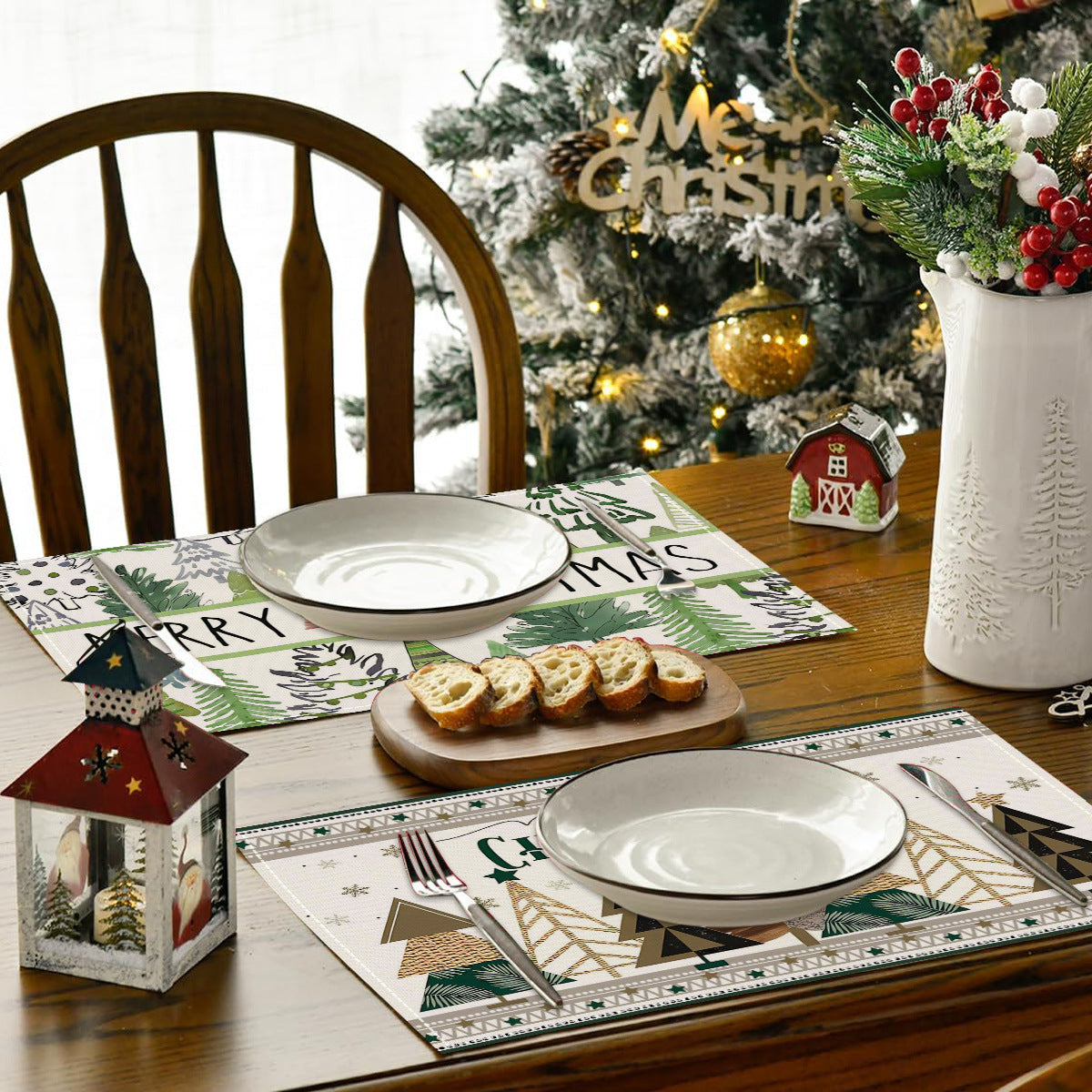 Christmas Linen Placemats for Festive Table Settings