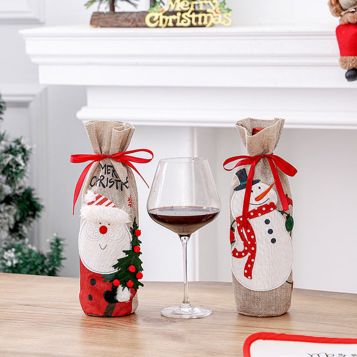 Christmas Wine Gift Bag Set for Festive Holiday Giving
