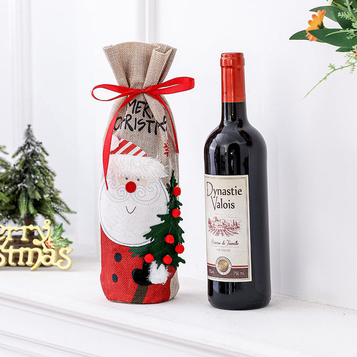 Christmas Wine Gift Bag Set for Festive Holiday Giving