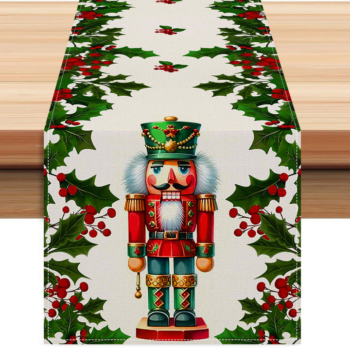 Christmas Table Runner — Colorful Nutcracker Holiday Decor