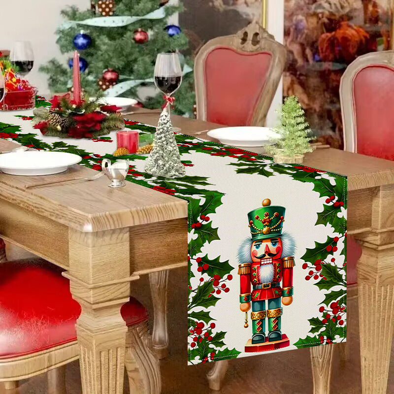 Christmas Table Runner — Colorful Nutcracker Holiday Decor