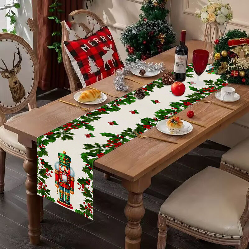 Christmas Table Runner — Colorful Nutcracker Holiday Decor