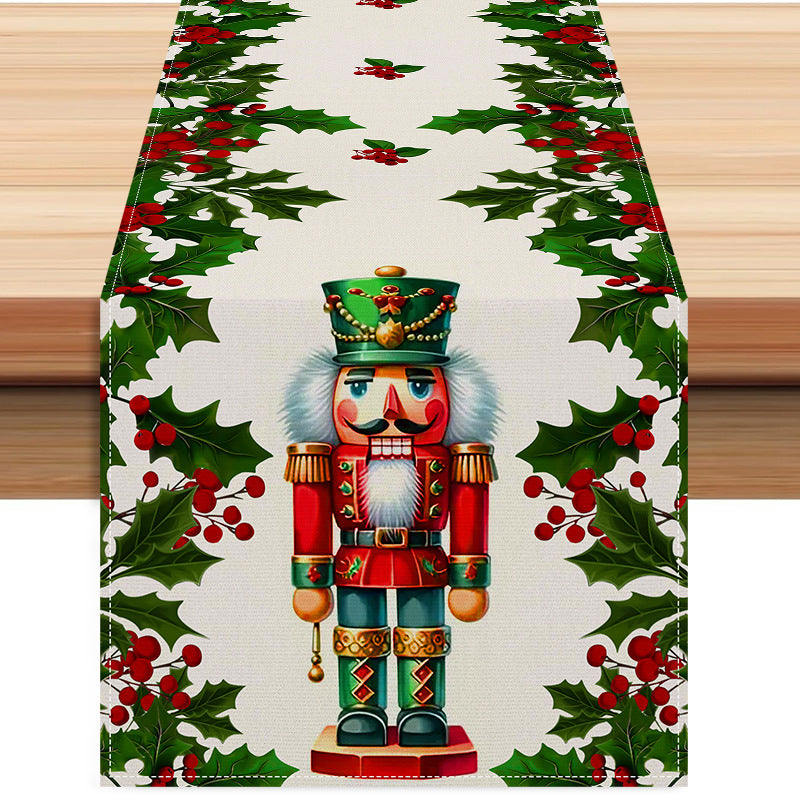Christmas Table Runner — Colorful Nutcracker Holiday Decor