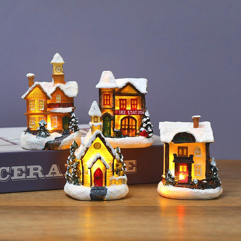 Christmas LED Snow House Decoration | Warm Village Glow