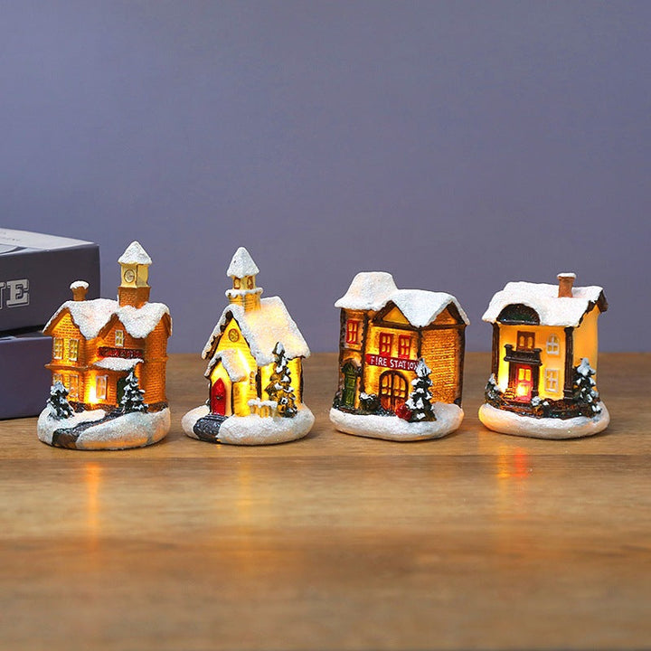 Christmas LED Snow House Decoration | Warm Village Glow