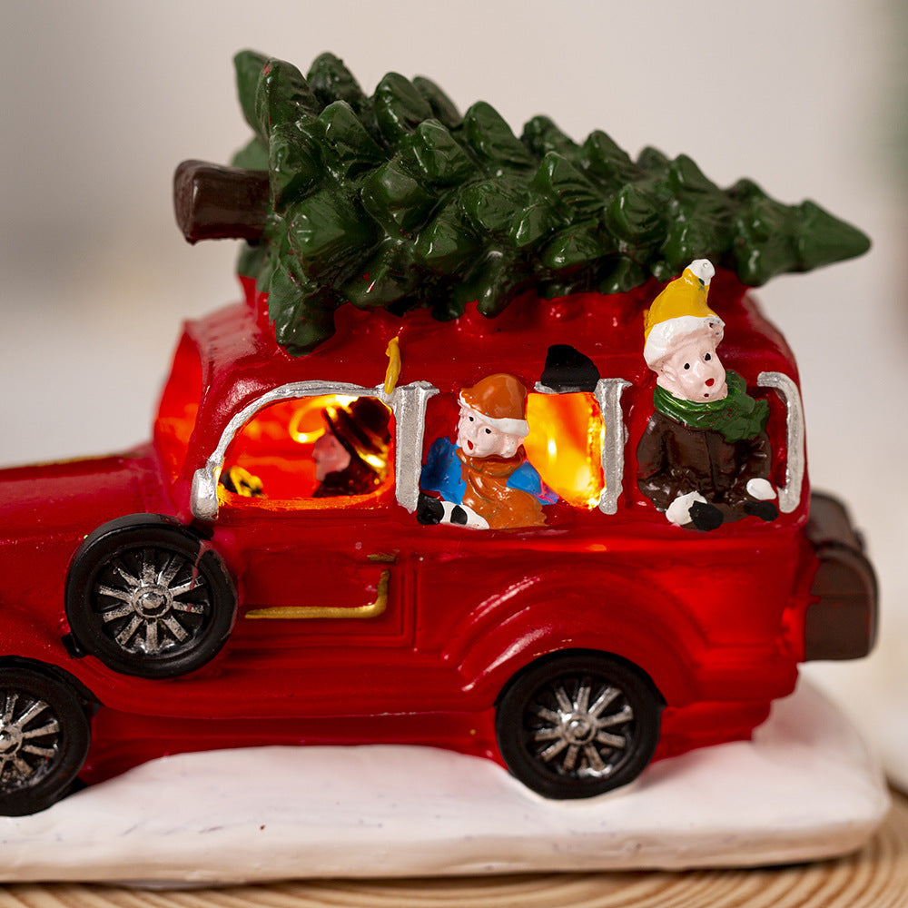 Luminous Christmas Truck Decoration With Cozy Lights