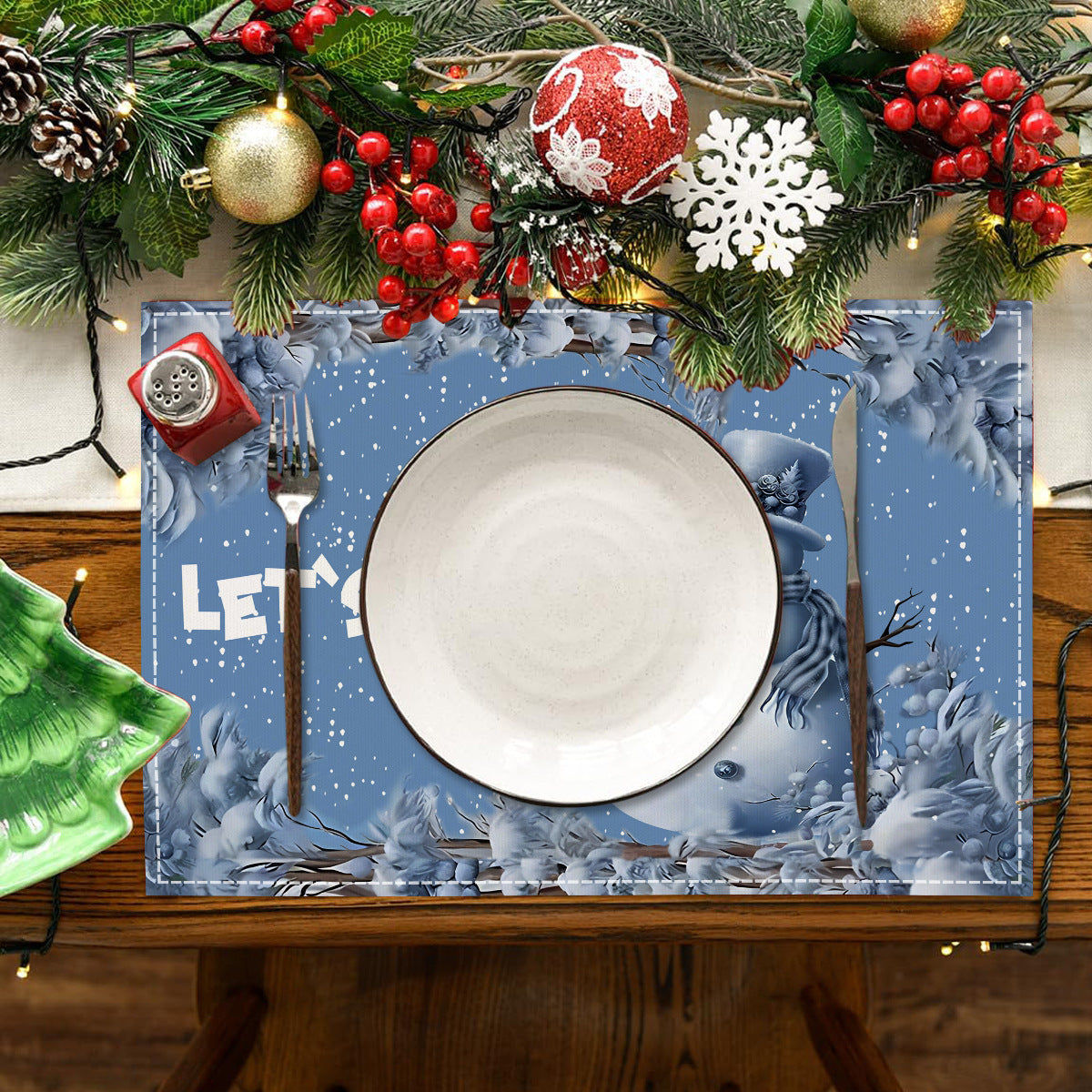 Christmas Snowman Placemats for Festive Holiday Tables